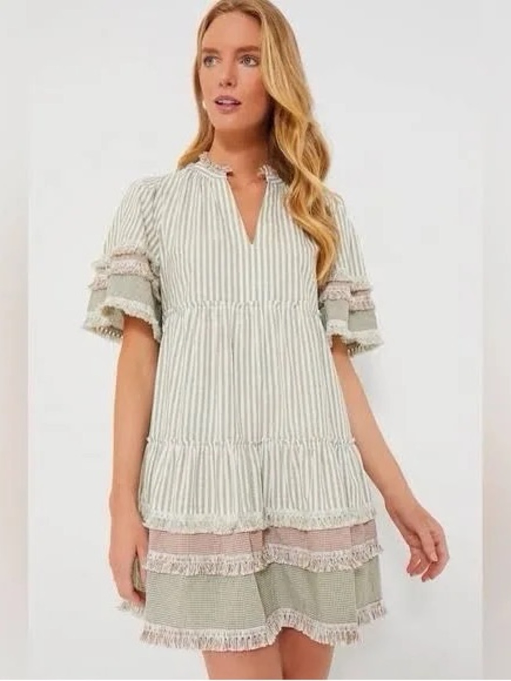 TUCKERNUCK Cotswold Stripe Crawford Mini Dress Gingham Women’s - Size XXS